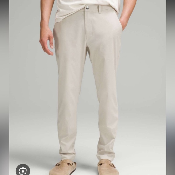 Lululemon Men’s Commission Slim-Fit Ventlight Pants Mojave Tan 34x27 - Picture 1 of 10